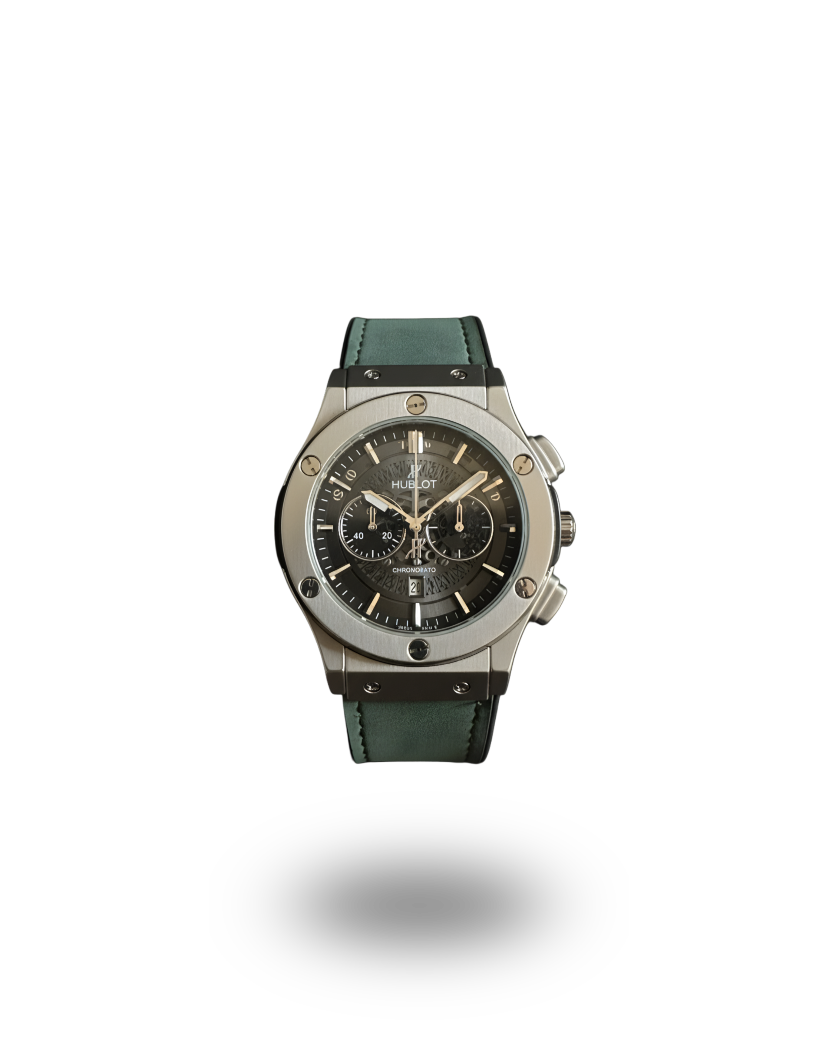 HUBLOT CLASSIC GREEN STRAP WATCH – 1 YEAR WARRANTY