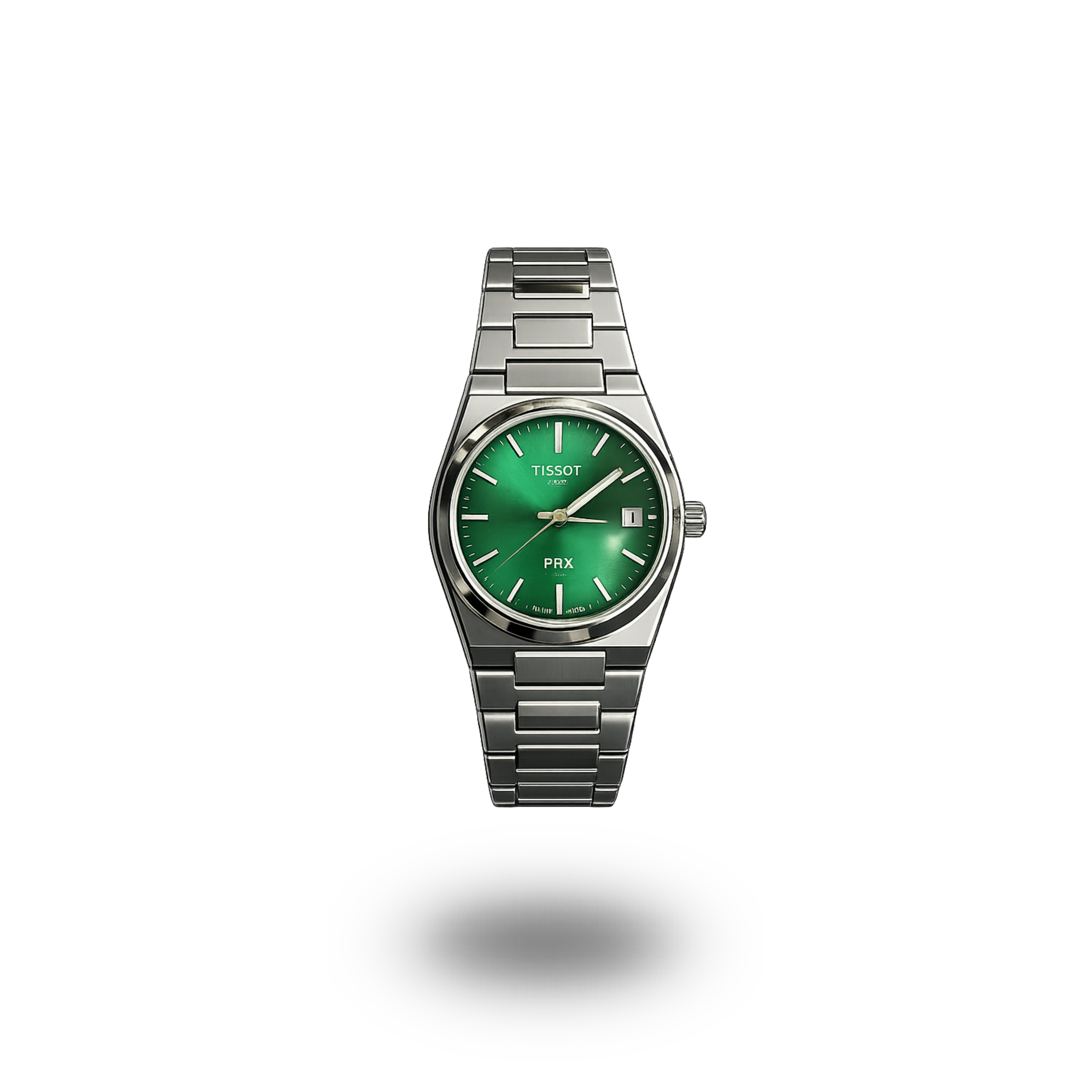 TISSOT PRX STAINLESS STEEL WATCH GREEN DIAL | 1 YEAR WARRANTY