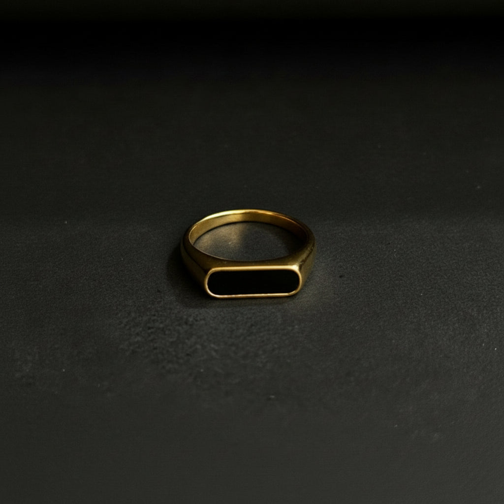 ITALIAN STAINLESS STEEL GOLD RING