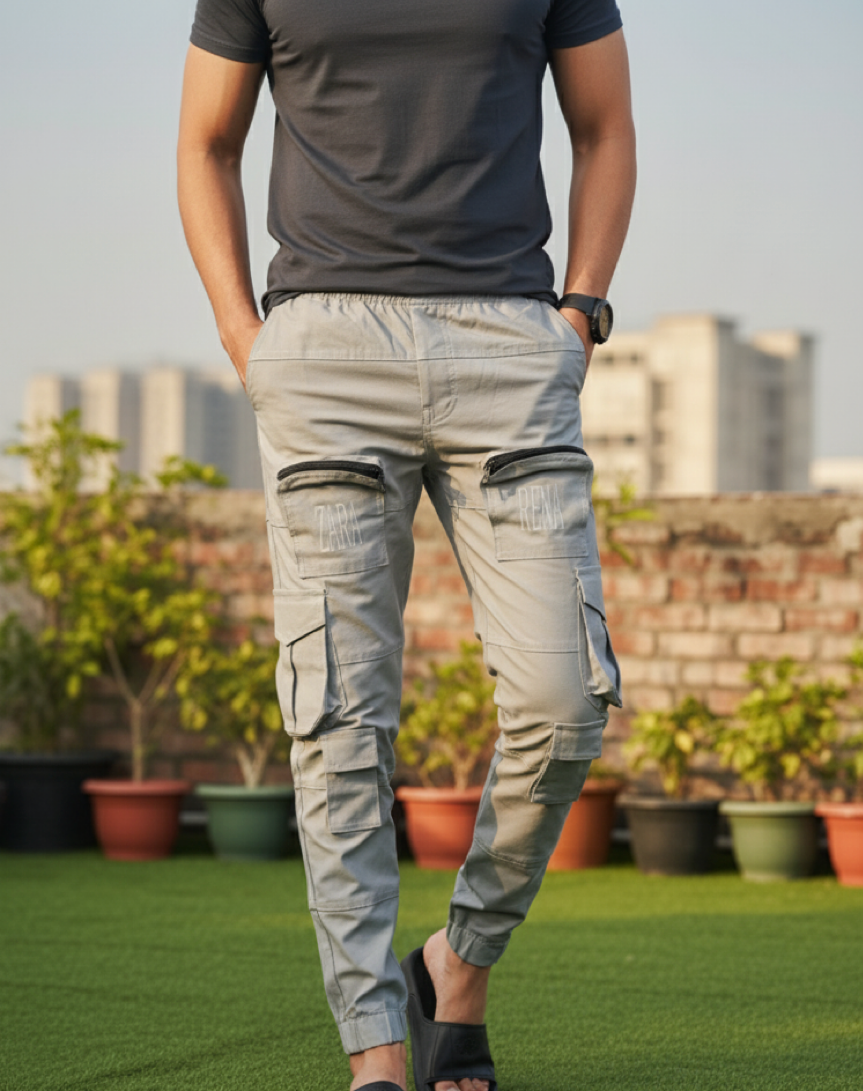 URBAN RENA PREMIUM GREY CARGO TROUSER