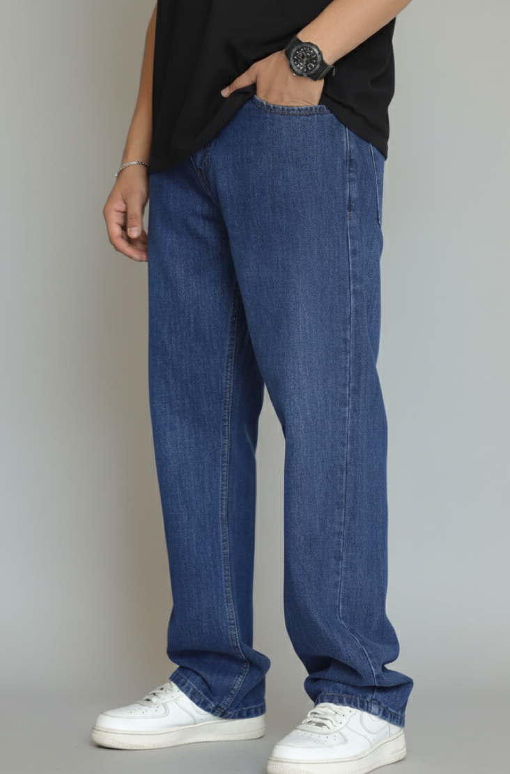 URBAN RENA DARK BLUE BAGGY JEANS